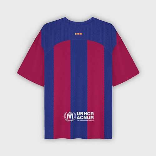 Мужская футболка оверсайз ФК Барселона форма 2324 домашняя / 3D-принт – фото 2