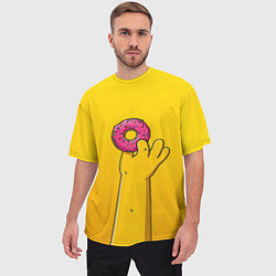 Футболка оверсайз мужская Гомер и пончик, цвет: 3D-принт — фото 2