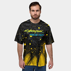 Футболка оверсайз мужская Cyberpunk 2077 phantom liberty black gold, цвет: 3D-принт — фото 2