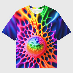 Мужская футболка оверсайз Паутина абстракция
