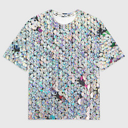 Футболка оверсайз мужская Вся в пайетках, цвет: 3D-принт