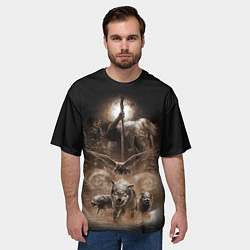 Футболка оверсайз мужская Чернобог славянский бог, цвет: 3D-принт — фото 2