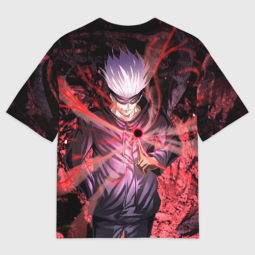 Мужская футболка оверсайз Годжо Сатору red / 3D-принт – фото 2