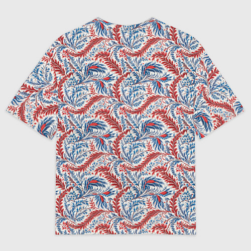 Мужская футболка оверсайз Русские узоры текстура / 3D-принт – фото 2