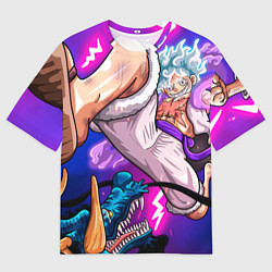 Мужская футболка оверсайз Луффи Бог Ника