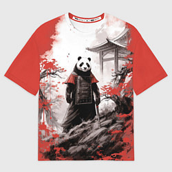 Мужская футболка оверсайз Panda samurai