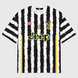 Футболка оверсайз мужская Влахович Ювентус форма 2324 домашняя, цвет: 3D-принт