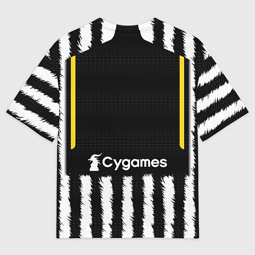 Мужская футболка оверсайз ФК Ювентус форма 2324 домашняя / 3D-принт – фото 2