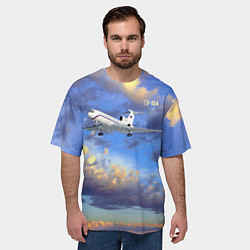 Футболка оверсайз мужская Ту-154 Полет на закате, цвет: 3D-принт — фото 2