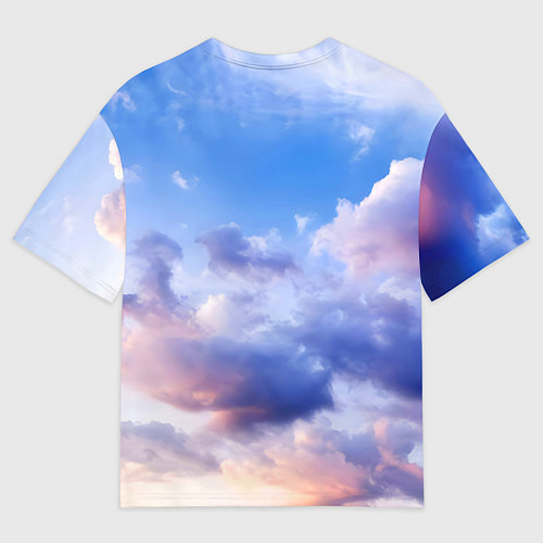 Мужская футболка оверсайз Ту-154 Розовый закат / 3D-принт – фото 2