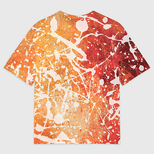 Мужская футболка оверсайз Текстура - White on orange / 3D-принт – фото 2