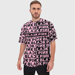 Футболка оверсайз мужская Blackpink - pink text, цвет: 3D-принт — фото 2