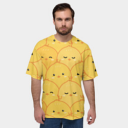 Футболка оверсайз мужская Милые птенчики, цвет: 3D-принт — фото 2