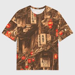 Футболка оверсайз мужская Китайский квартал, цвет: 3D-принт