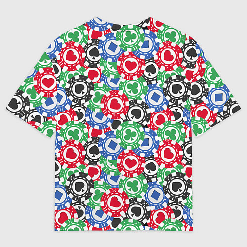 Мужская футболка оверсайз Фишки, Ставки, Покер / 3D-принт – фото 2