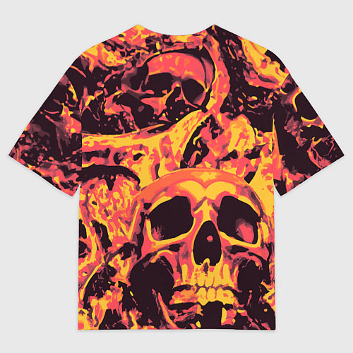 Мужская футболка оверсайз Лава Черепа / 3D-принт – фото 2
