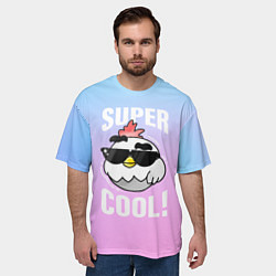 Футболка оверсайз мужская Chicken Gun: Супер Крутой Цыпленок, цвет: 3D-принт — фото 2