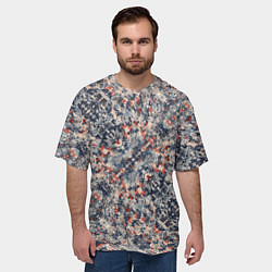 Футболка оверсайз мужская Сине-бело-красные иероглифы, цвет: 3D-принт — фото 2