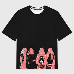 Футболка оверсайз мужская Black pink на черном, цвет: 3D-принт