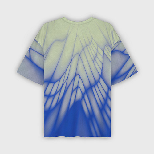 Мужская футболка оверсайз Лучи - неоновый синий - Хуф и Ся / 3D-принт – фото 2