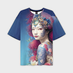 Футболка оверсайз мужская Japanese girl - irezumi - tattoo - art, цвет: 3D-принт