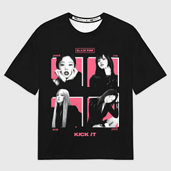 Мужская футболка оверсайз Blackpink - Kick it