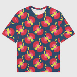 Мужская футболка оверсайз Тропические птицы