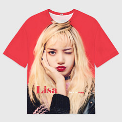 Мужская футболка оверсайз Blackpink Lisa bright makeup