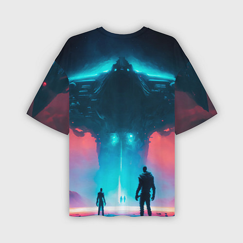 Мужская футболка оверсайз Инопланетное вторжение / 3D-принт – фото 2