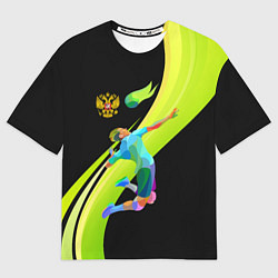 Футболка оверсайз мужская Волейбол Россия, цвет: 3D-принт