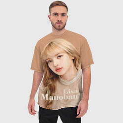 Футболка оверсайз мужская Blackpink Lisa blonde, цвет: 3D-принт — фото 2