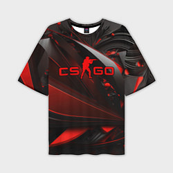 Мужская футболка оверсайз CS GO red and black