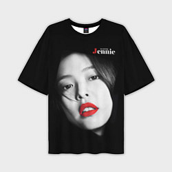 Мужская футболка оверсайз Blackpink Jennie Red lips