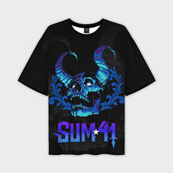 Мужская футболка оверсайз Sum41 horns skull