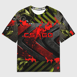 Футболка оверсайз мужская CS GO red logo, цвет: 3D-принт