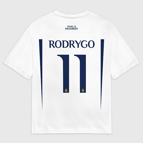 Мужская футболка оверсайз Родриго Реал Мадрид форма 2324 домашняя / 3D-принт – фото 2
