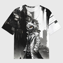 Футболка оверсайз мужская Кибернетический кицунэ, цвет: 3D-принт