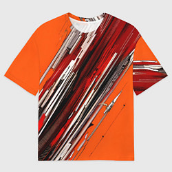 Мужская футболка оверсайз Киберпанк модерн линии