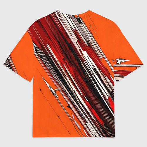 Мужская футболка оверсайз Киберпанк модерн линии / 3D-принт – фото 2