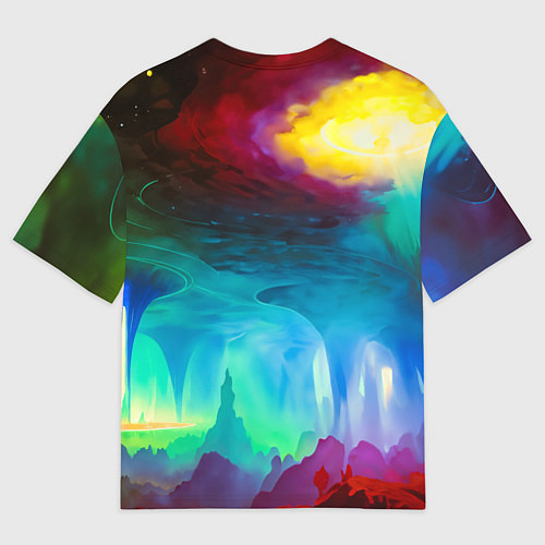 Мужская футболка оверсайз Девушка на планете бурь / 3D-принт – фото 2