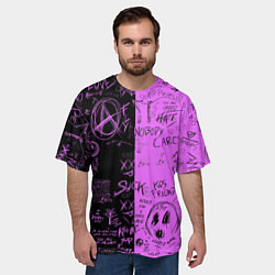 Футболка оверсайз мужская Dead inside purple black, цвет: 3D-принт — фото 2