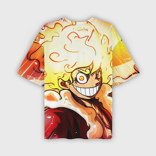 Мужская футболка оверсайз Луффи 5 гир бог Ника - One Piece / 3D-принт – фото 2