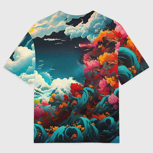 Мужская футболка оверсайз Художественный дракон от нейросети / 3D-принт – фото 2