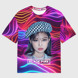 Мужская футболка оверсайз Jennie neon