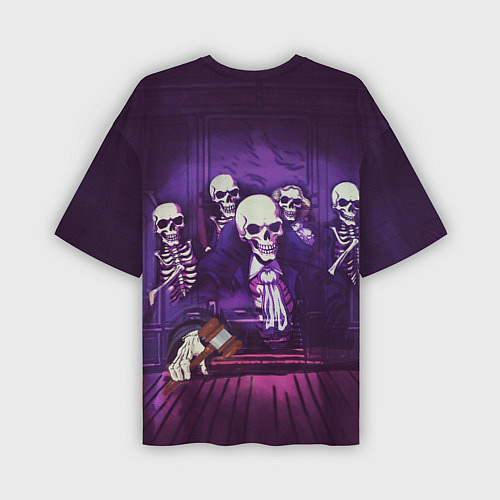 Мужская футболка оверсайз Скелеты Призраки в Суде - Phonk / 3D-принт – фото 2