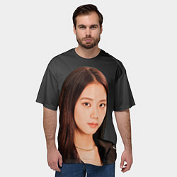 Футболка оверсайз мужская Блэкпинк Джису, цвет: 3D-принт — фото 2