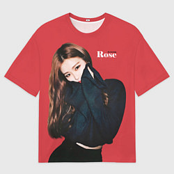 Футболка оверсайз мужская Black Pink Rose, цвет: 3D-принт