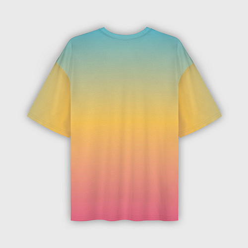 Мужская футболка оверсайз Градиент Персиковый закат / 3D-принт – фото 2