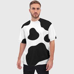 Футболка оверсайз мужская Принт - пятна коровы, цвет: 3D-принт — фото 2