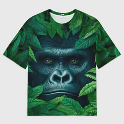 Футболка оверсайз мужская Горилла в кустах, цвет: 3D-принт